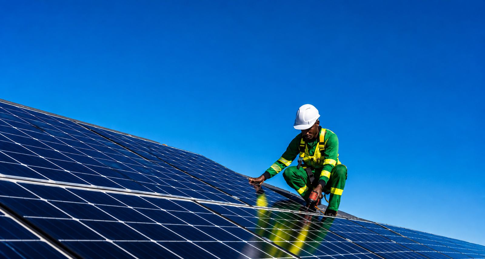 WA Energy solar installer at work